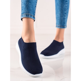 TRENDI Comode scarpe slip-on blu navy 2