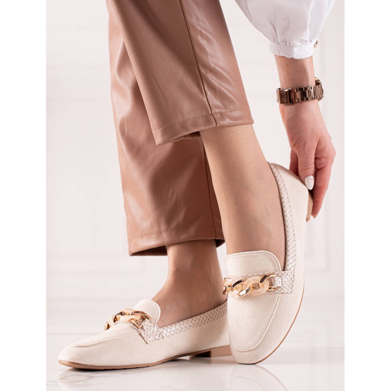 Small Swan Eleganti mocassini color crema beige 1