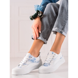 Seastar Sneakers Alla Moda Su Un'ampia Piattaforma bianco blu 1
