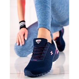 TRENDI Scarpe Da Trekking Con Inserti Neon blu navy rosa 1