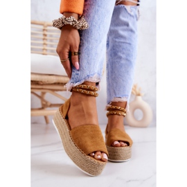 FB2 Sandali Espadrillas Sulla Piattaforma Camel Jeannie marrone giallo 1