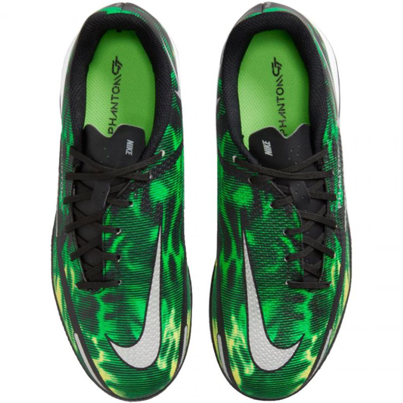Nike Phantom GT2 Academy Ic Sw Jr DM0749 003 scarpe da calcio nero verde verde 1