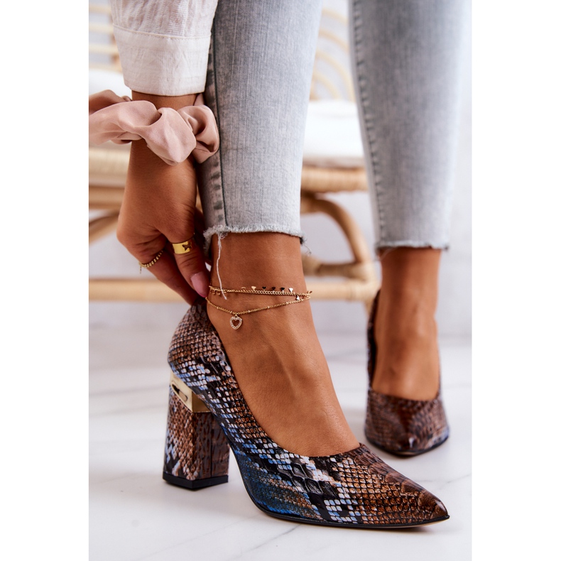 Lewski Shoes Décolleté in pelle Lewski Snake 3117 Marrone-Blu 1