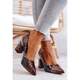Lewski Shoes Décolleté in pelle Lewski Snake 3117 Marrone-Blu 2