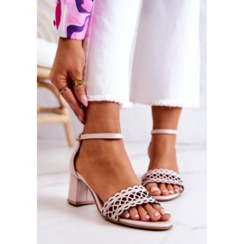 Lewski Shoes Sandali in Pelle Traforati Lewski 2869/2 Beige Perla 2