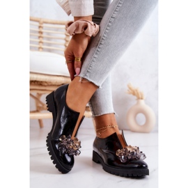 PA2 Eleganti Scarpe In Pelle Con Decorazione Cindy Nera nero 2