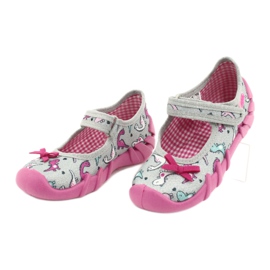 Scarpe per bambini Befado 109P204 rosa argento grigio 3