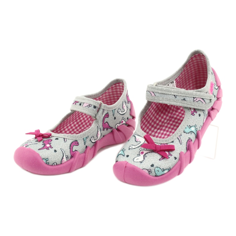 Scarpe per bambini Befado 109P204 rosa d'argento grigio 3