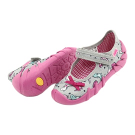 Scarpe per bambini Befado 109P204 rosa argento grigio 4