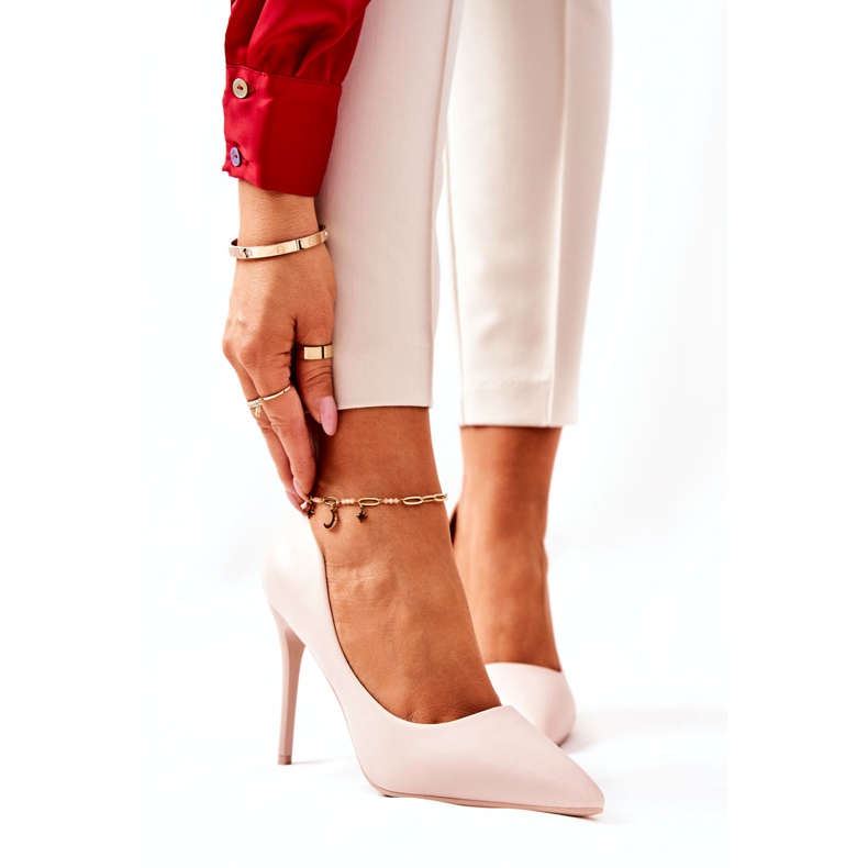 WS1 Stiletti In Pelle In Spitz Beige Hanne 2