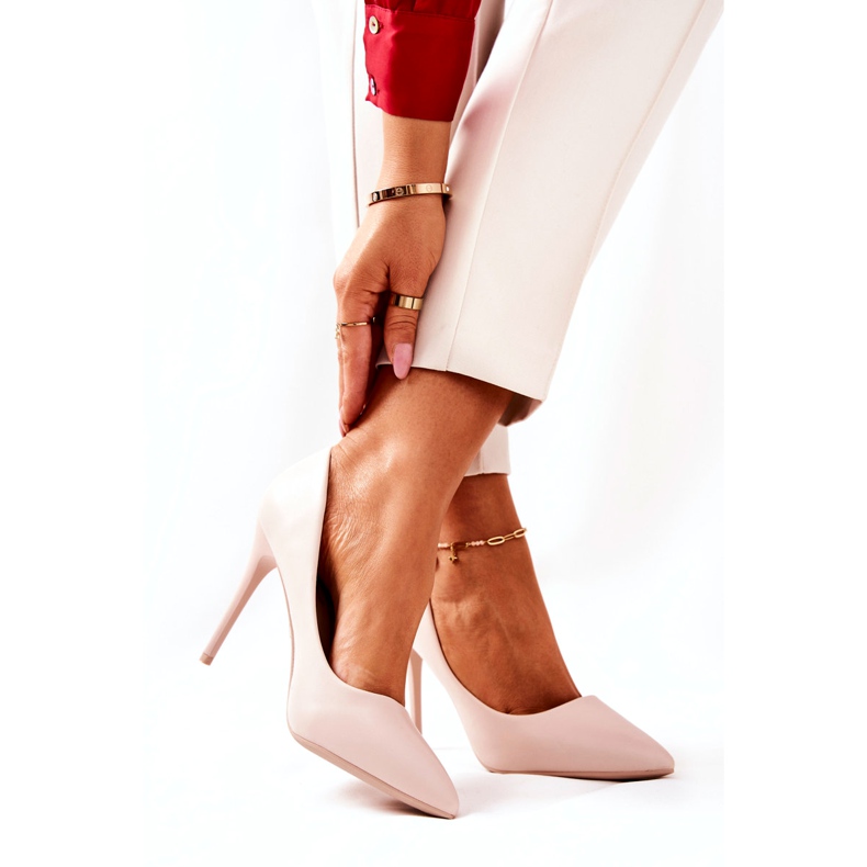 WS1 Stiletti In Pelle In Spitz Beige Hanne 3