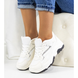 Sneakers Badillo bianche lucide bianco argento 1