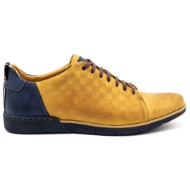 Polbut Scarpe casual da uomo in pelle 2114 rosse multicolore giallo 1
