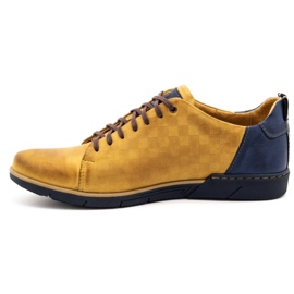 Polbut Scarpe casual da uomo in pelle 2114 rosse multicolore giallo 2