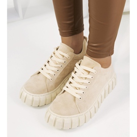 Sneakers beige sulla piattaforma Mirabel 1
