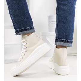 Sneakers beige su suola alta Tirado 1