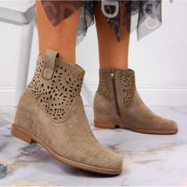 Stivali traforati sulla zeppa Filippo W PAW316B beige 2