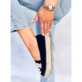 Elif Espadrillas nere con conchiglia nero 2