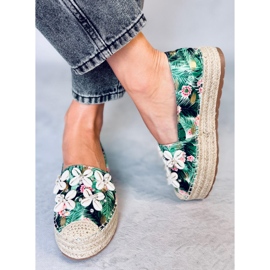 Espadrillas Elif Green con conchiglia verde 1