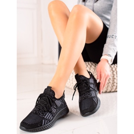 TRENDI Sneakers leggere allacciate nero 1