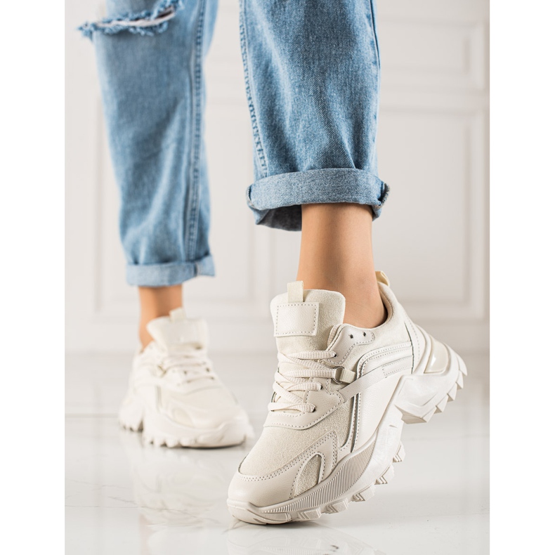 TRENDI Sneakers alla moda beige 2