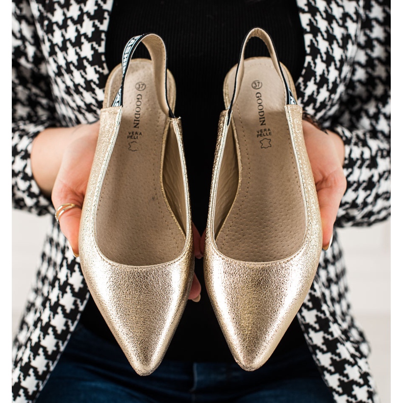 Goodin Décolleté Con Tacco Scoperto d'oro 1