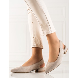 Goodin Décolleté classiche con tacco aperto beige 1