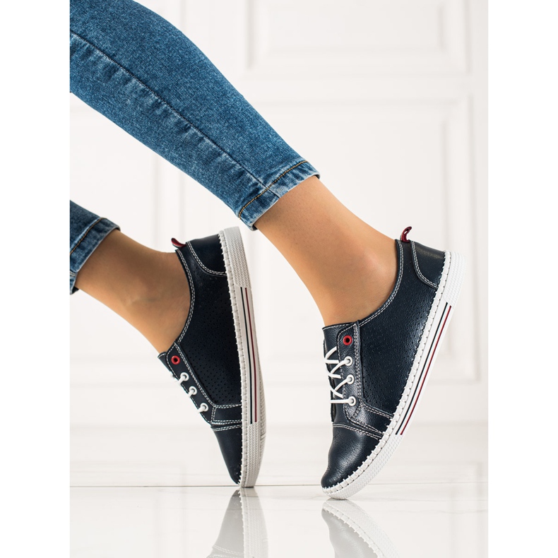Goodin Sneakers in pelle traforata blu 1