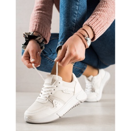 Ideal Shoes Sneakers bianche sulla piattaforma bianco 1