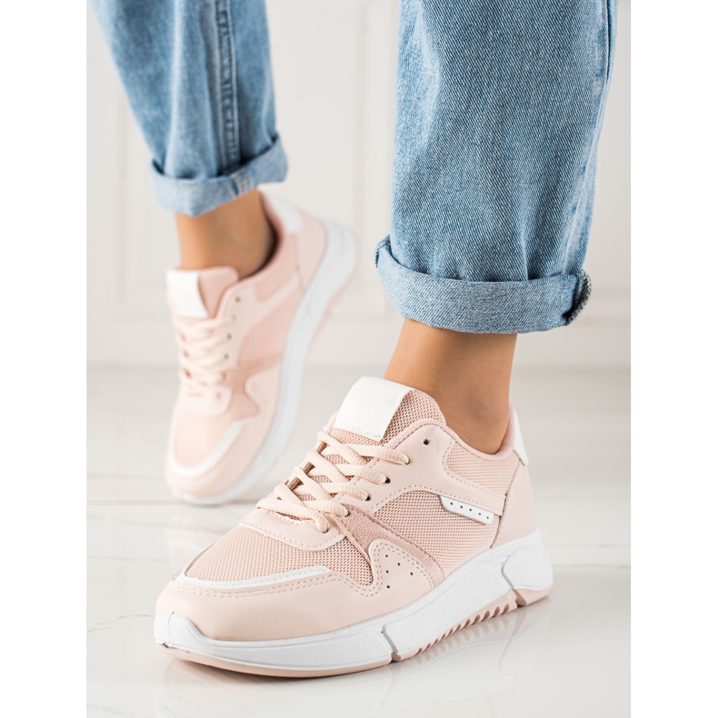 Ideal Shoes Sneakers rosa sulla piattaforma 2