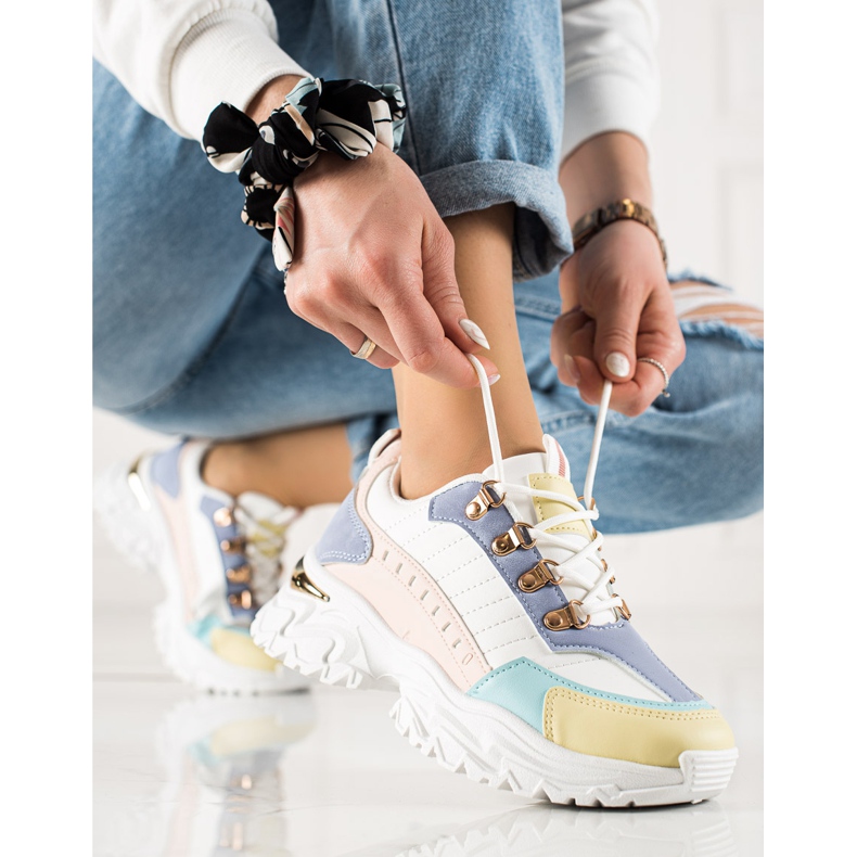 TRENDI Scarpe da ginnastica colorate alla moda bianco multicolore 1