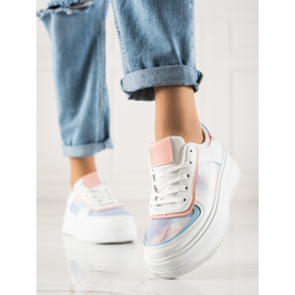 TRENDI Sneakers Bianche Su Un'ampia Piattaforma bianco multicolore 1