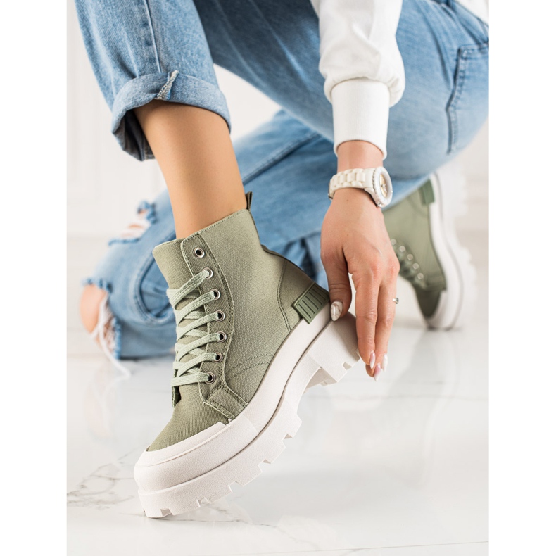 Seastar Sneakers Alte Alla Moda Sulla Piattaforma verde 2
