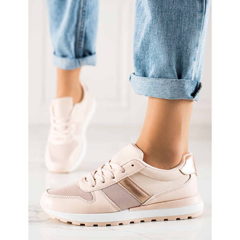 TRENDI Sneakers alla moda con rete rosa 1
