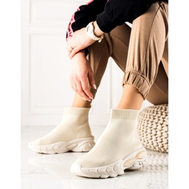 TRENDI Sneakers Alla Moda Con Un Calzino beige 1