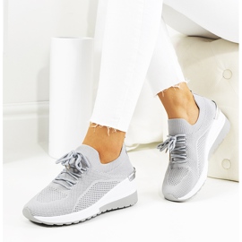 Sneakers grigie sulla zeppa Sabelia grigio 1