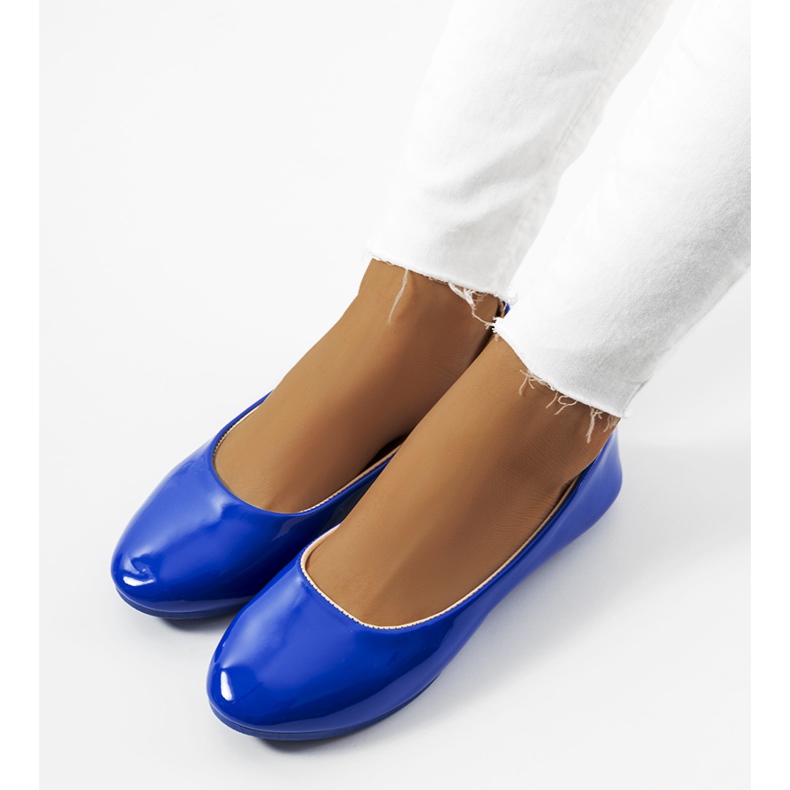 Ballerine Odense in vernice blu 1