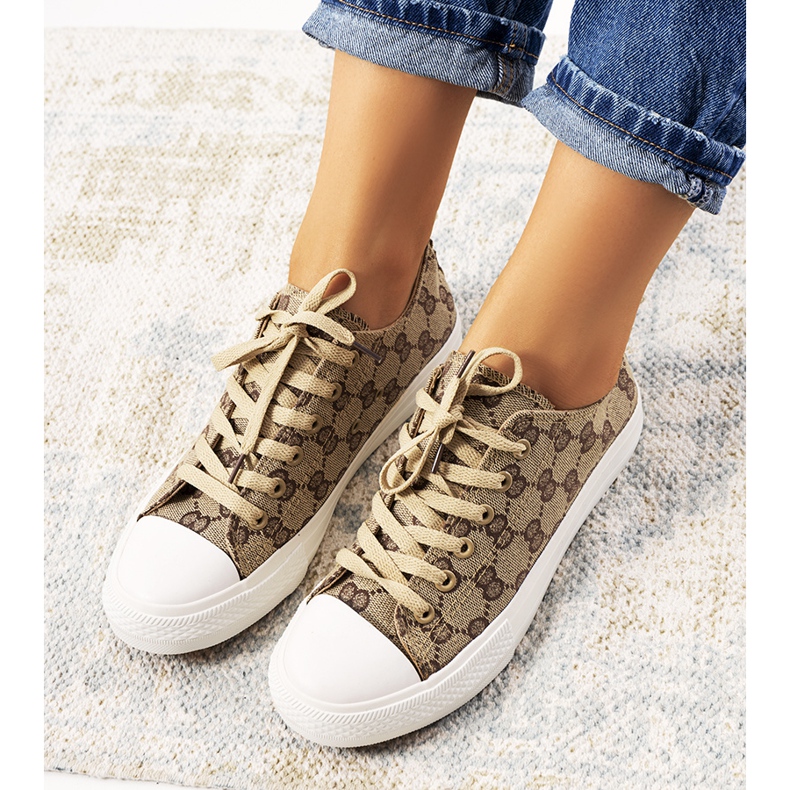 Sneakers beige da donna Sheila marrone 2