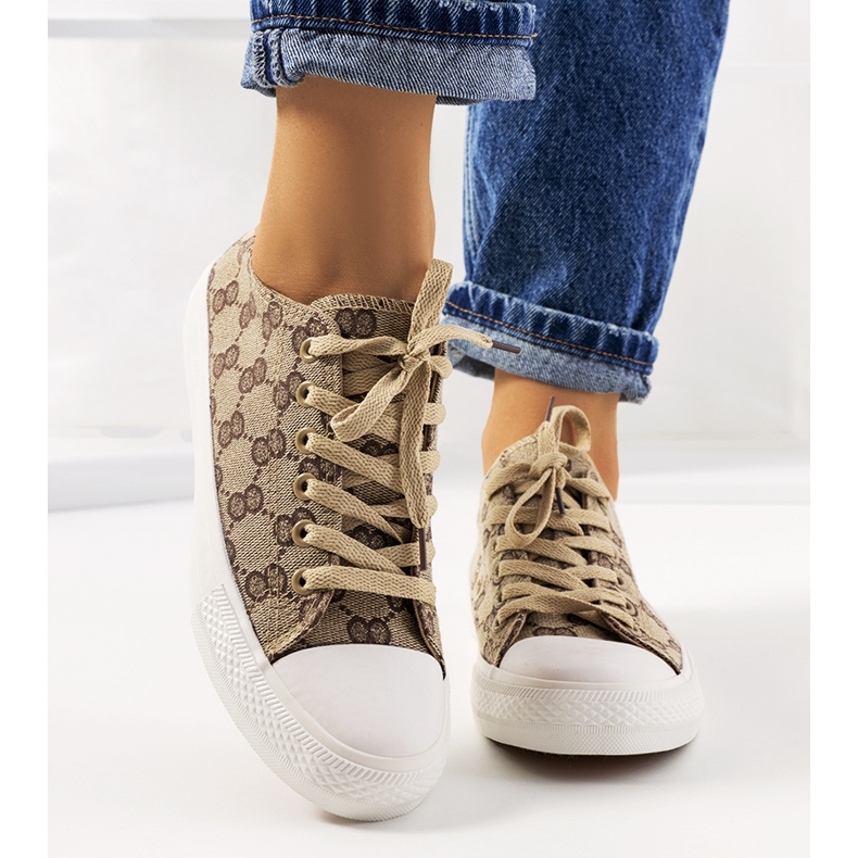 Sneakers beige da donna Sheila marrone 1