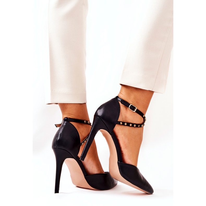 WS1 Stiletto a righe Jet neri Remmes nero 5