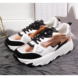 Sneakers sulla piattaforma Potocki W WOL53 bianche e oro bianco d'oro 2