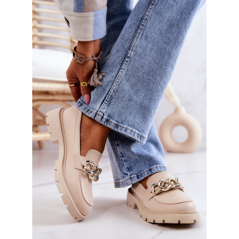 FB1 Mocassini In Pelle Catena Beige Amicable 2