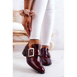 PA2 Scarpe in vernice con fibbia Taliya bordeaux rosso 1