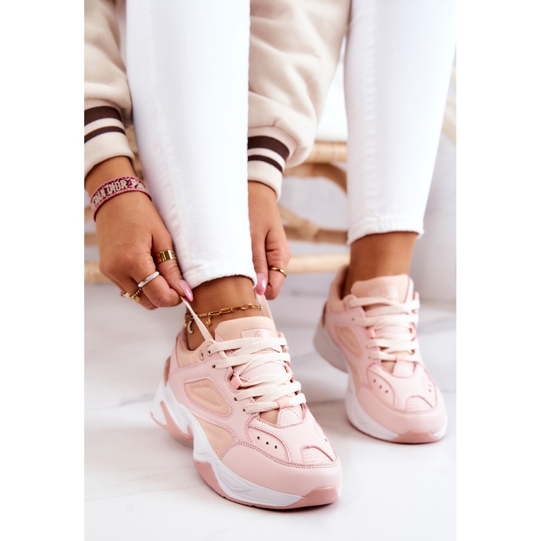 Scarpe sportive da donna, allacciate con Hassie rosa 2