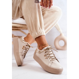 FILIPCZYK Scarpe Sportive In Pelle Su Una Piattaforma Mary Ann Beige Chiaro 1