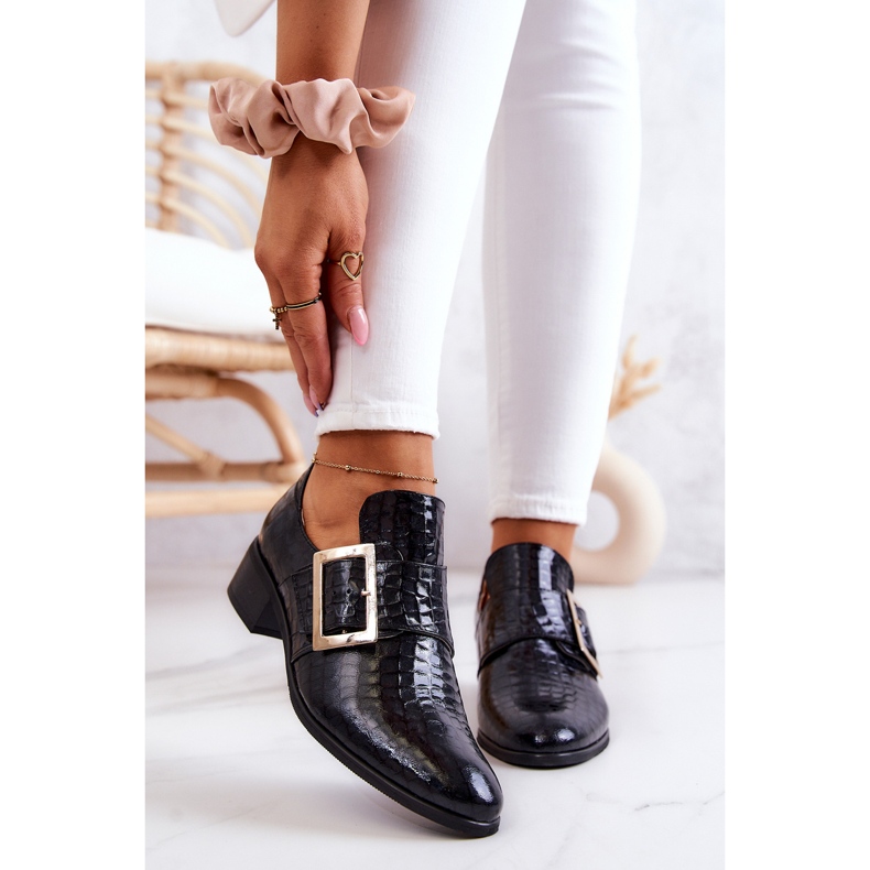 Scarpe In Pelle Con Fibbia Taliya Nera nero 2