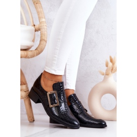 Scarpe In Pelle Con Fibbia Taliya Nera nero 1