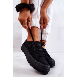 Sneakers da donna sulla piattaforma Big Star JJ274489 nere nero 1