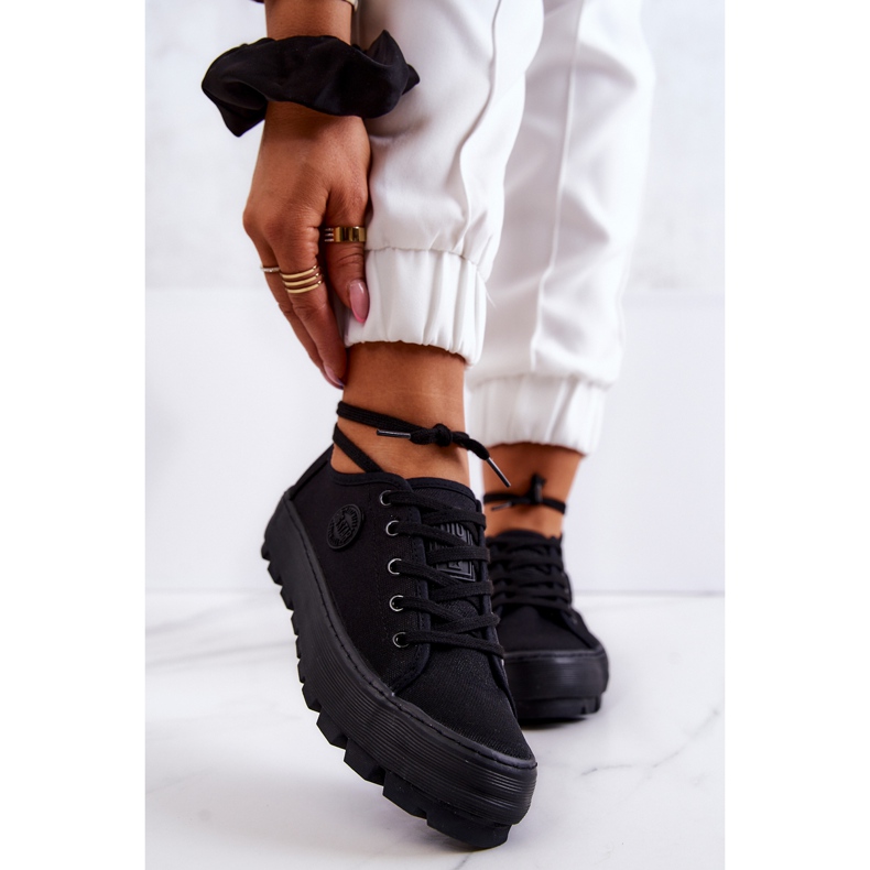 Sneakers da donna sulla piattaforma Big Star JJ274489 nere nero 2