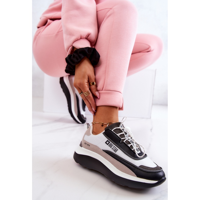 Scarpe Sportive Sneakers Big Star JJ274998 Bianche e Nere beige bianco nero grigio 1